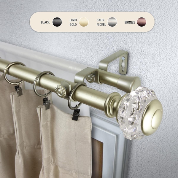 Central Design 1 in. Lyla Double Curtain Rod with 160 to 240 in. Extension, Gold 100-59-1603-D - main